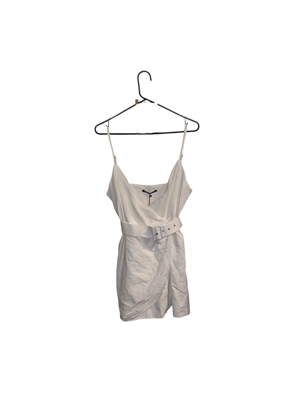 Zara Belted Mini Linen Cotton Blend Belted Wrap Dress Resortwear Honeymoon bride - Picture 5 of 10